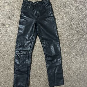 Vintage Leather Pants star accents